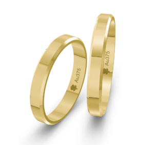 Svadobné obrúčky ploché so zrazenými hranami 3,00mm