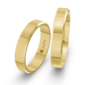 Svadobné obrúčky ploché so zrazenými hranami 4,00mm