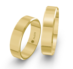 Svadobné obrúčky ploché so zrazenými hranami 5,00mm